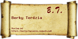 Berky Terézia névjegykártya
